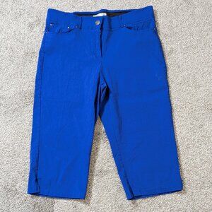 89th + MADISON Royal Blue Stretchy Mid-Rise Jean Capris; Size 12
